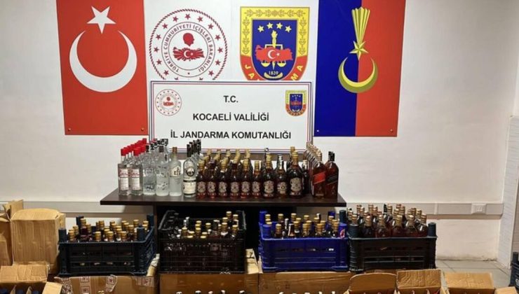 Kocaeli’de 1023 şişe sahte içki yakalandı