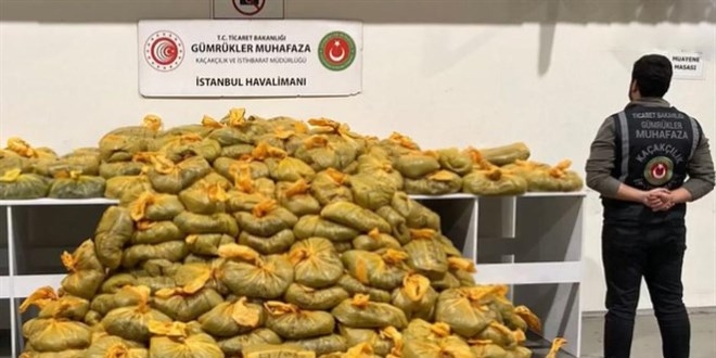 İstanbul Havalimanı’nda 568 kilogram uyuşturucu ele geçirildi