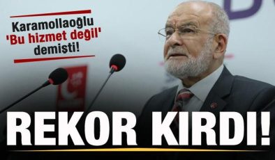 Karamollaoğlu ‘Bu hizmet değil’ demişti! Rekor kırdı