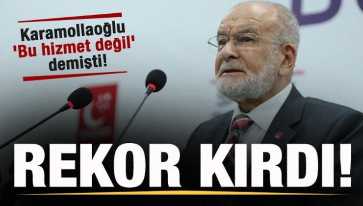 Karamollaoğlu ‘Bu hizmet değil’ demişti! Rekor kırdı