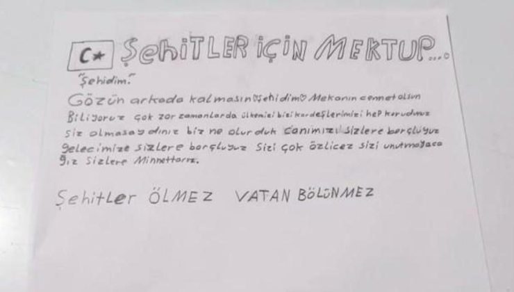 Koruma altındaki çocuklardan Mehmetçik’e mektup