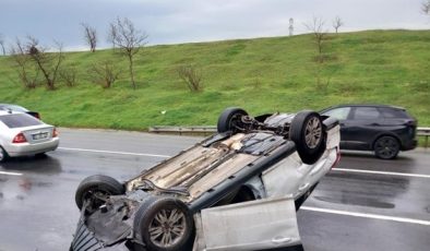 Çorlu’da Araç Takla Attı: Emniyet Kemeri Hayat Kurtardı