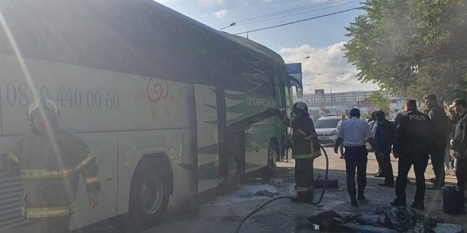 Balıkesir’de yolcu otobüsünde yangın