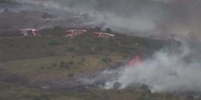 Tuzla Piyade Okulu arazisinde yangın çıktı