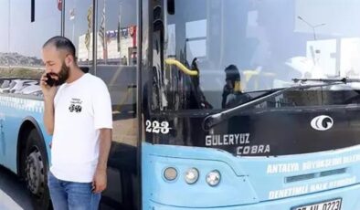 ‘Aracıma vurdun’ deyip, halk otobüsünün anahtarını alıp kaçtı