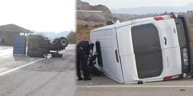 Çorum’da işçi servisi ile traktör çarpıştı: 16 yaralı