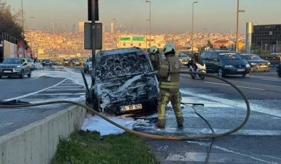 Eyüpsultan’da Ticari Araç Alev Alev Yandı