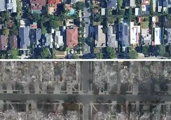 Los Angeles yangınının öncesi ve sonrası fotoğrafları felaketin büyüklüğünü gözler önüne serdi