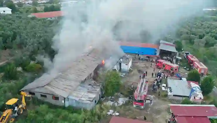 Hatay’da tekstil atölyesinde yangın