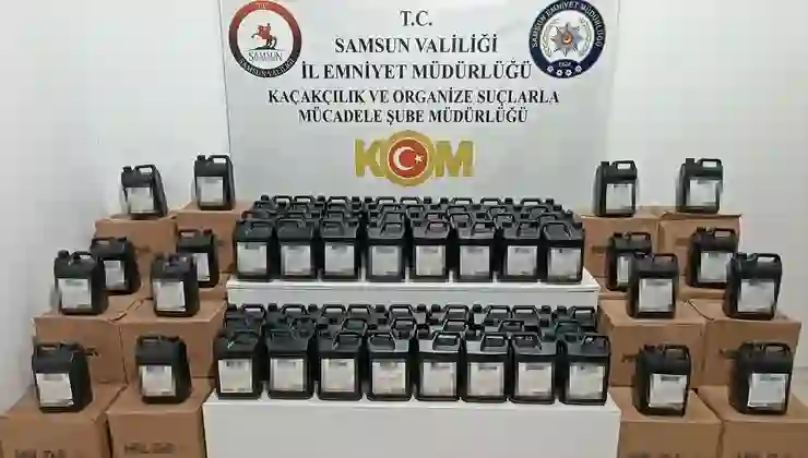 Samsun’da 1 ton etil alkol ele geçirildi