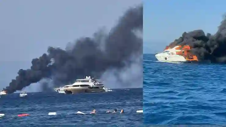 Bodrum açıklarında demirli motoryatta yangın çıktı