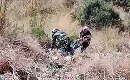 Patlıcan közlerken yangın çıkardı, panik yapıp uçurumdan yuvarlandı