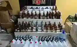 Eğlence mekanı görünümlü mekanda kaçak içki imal etmişler