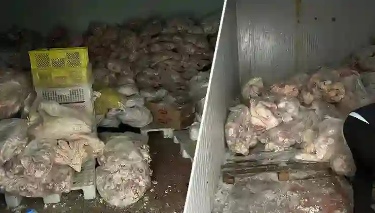 Gıda deposunda mide bulandıran görüntüler