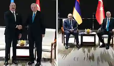 Erdoğan önce Aliyev’le, sonra Paşinyan’la görüştü