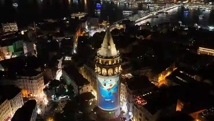 Galata Kulesi’ne “Sıfır Atık Forumu” temalı görseller yansıtıldı