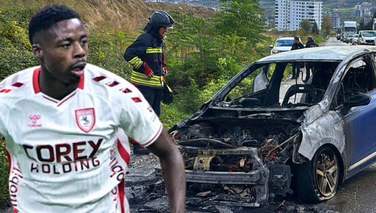 Samsunspor’un yıldızı ölümden döndü! Arabası seyir halindeyken alev aldı