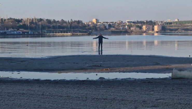 Tekirdağ’da tedirgin eden görüntü. Deniz 20 metre çekildi
